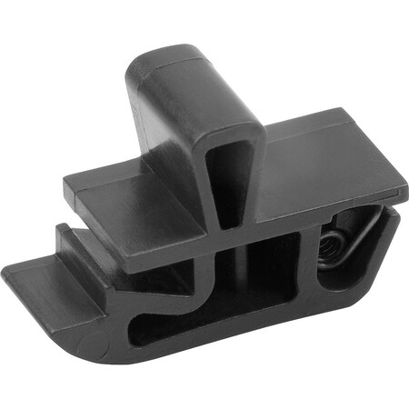 Kipp Snap Lock Snap-In, Form:B Middle, H=15, 5, B=9, 5, L=22, 5, S=0, 8, Pc/Abs Black, Comp:Stainless Steel K1652.215090